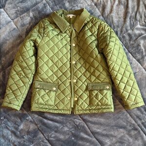Olive Quilted Kids Jacket